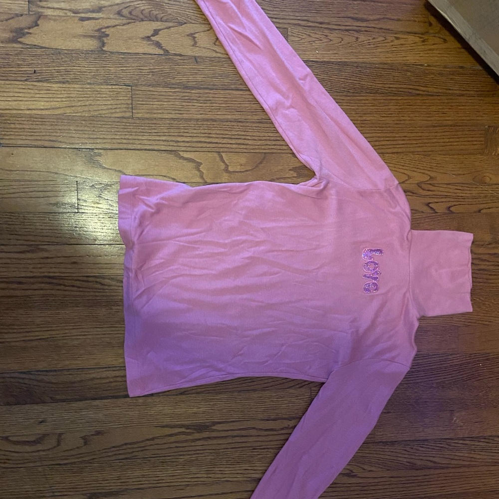 Custom pink “love” turtleneck top